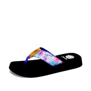 YELLOW BOX FRAZZLE PURPLE FLIP FLOPS SANDALS MEDIUM WIDTH NEW IN BOX.FIRM PRICE